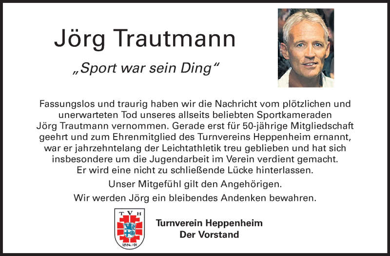 Traueranzeigen Von J Rg Trautmann Vrm Trauer De