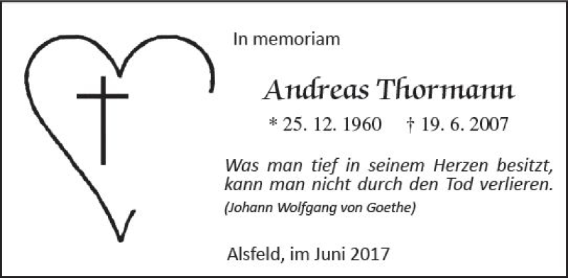 Traueranzeigen Von Andreas Thormann Vrm Trauer De