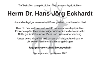 Traueranzeigen von Hans Jörg Eckhardt vrm trauer de