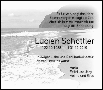 Traueranzeigen von Lucien Schöttler vrm trauer de