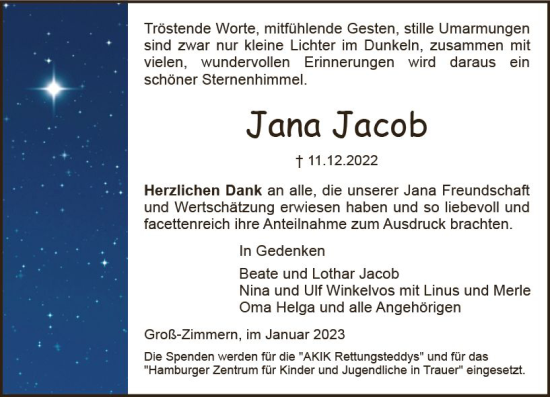 Traueranzeigen Von Jana Jacob Vrm Trauer De