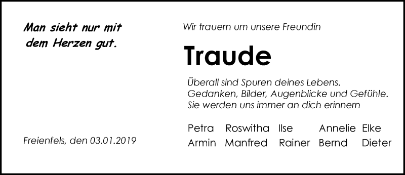 Traueranzeigen Von Traude | Www.vrm-trauer.de