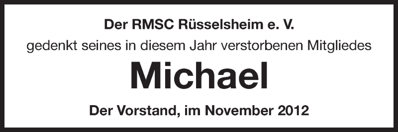 Traueranzeigen Von Michael | Www.vrm-trauer.de