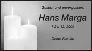 Traueranzeige von Hans Marga von Echo-Zeitungen (Gesamtausgabe)