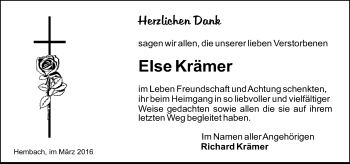 Traueranzeige von Else Krämer von trauer.echo-online.de