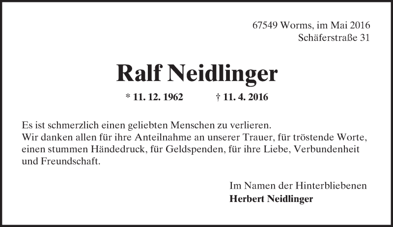 Traueranzeigen Von Ralf Neidlinger | Www.vrm-trauer.de