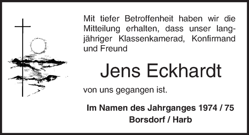  Traueranzeige für Jens Eckhardt vom 14.11.2015 aus  Kreisanzeiger