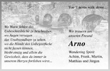 Traueranzeige von Arno  von  Gießener Anzeiger