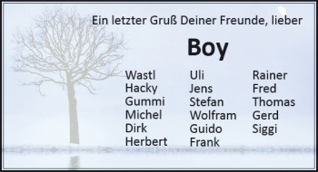 Traueranzeige von Boy  von  Gießener Anzeiger