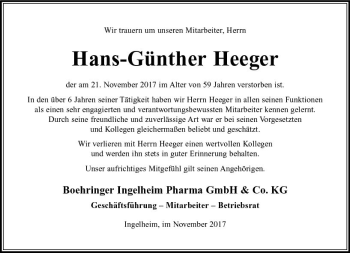 Traueranzeige von Hans-Günther Heeger von Trauerportal Rhein Main Presse