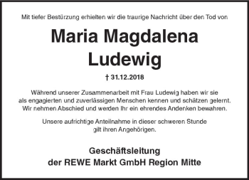 Traueranzeigen Von Maria Magdalena Ludewig | Www.vrm-trauer.de