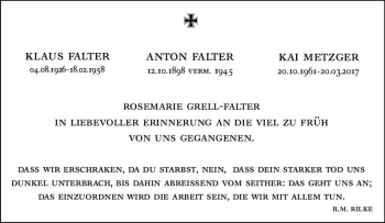 Traueranzeige von Anton Falter von vrm-trauer