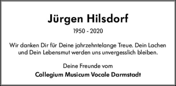 Traueranzeige von Jürgen Hilsdorf von vrm-trauer