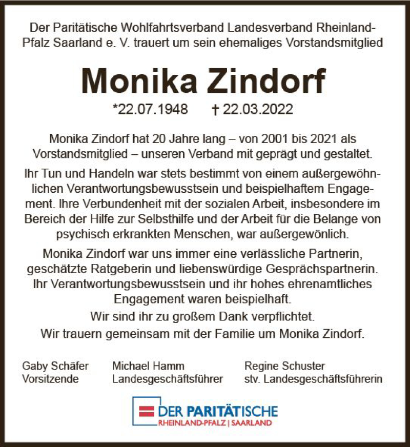  Traueranzeige für Monika Zindorf vom 09.04.2022 aus vrm-trauer AZ Mainz