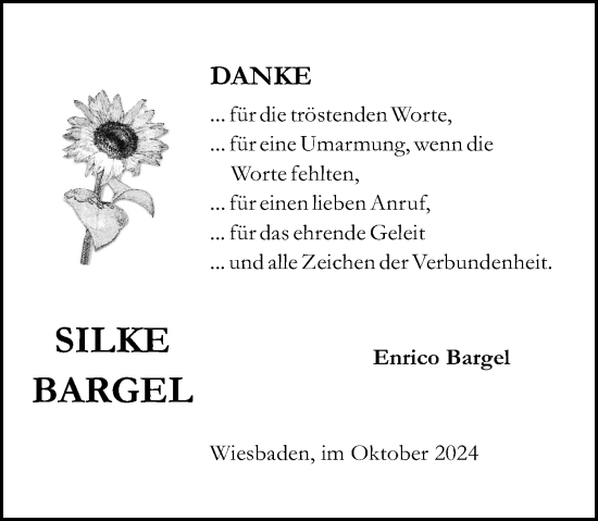 Traueranzeige von Silke Bargel von Wiesbadener Kurier