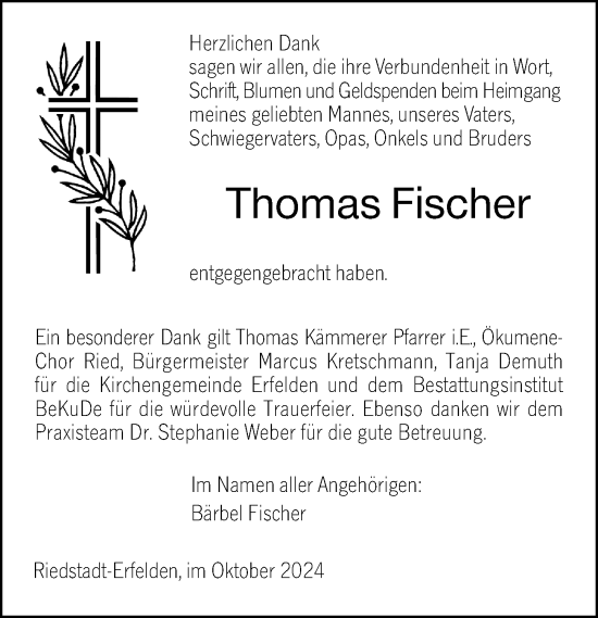 Traueranzeige von Thomas Fischer von Groß-Gerauer Echo