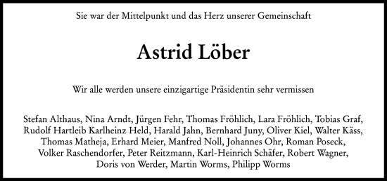 Traueranzeige von Astrid Löber von Wiesbadener Kurier