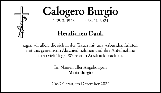 Traueranzeige von Calogero Burgio von Groß-Gerauer Echo