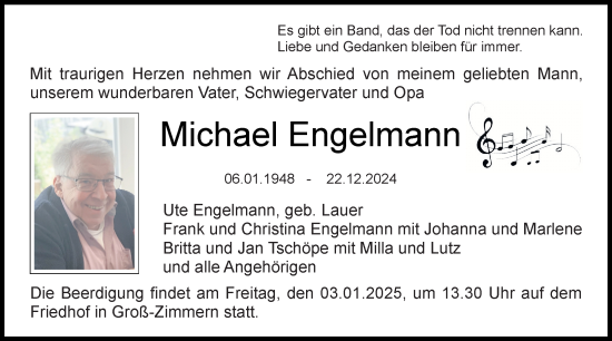 Traueranzeige von Michael Engelmann von Darmstädter Echo