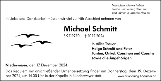 Traueranzeige von Michael Schmitt von Nassauische Neue Presse