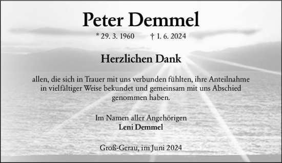 Traueranzeige von Peter Demmel von Groß-Gerauer Echo