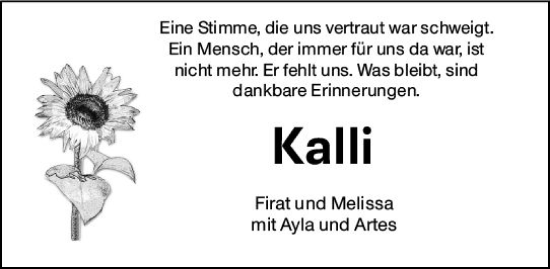 Traueranzeige von Kalli Schulz von Darmstädter Echo