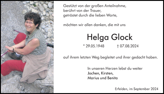 Traueranzeige von Helga Glock von Groß-Gerauer Echo