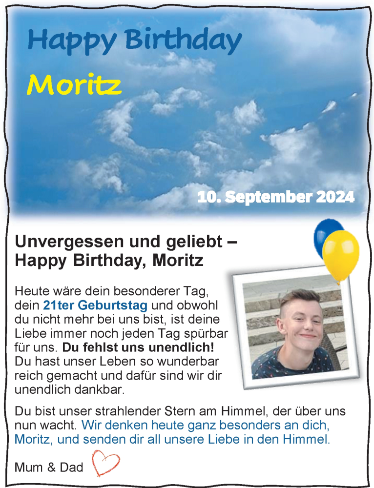  Traueranzeige für Moritz Jung vom 05.09.2024 aus Camberger Anzeiger